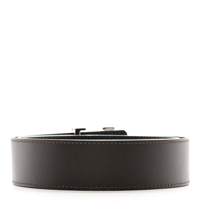 Louis Vuitton Calfskin 40mm LV Initiales Reversible Belt 85 34 Dark Brown Black 85 34 Black 2 of 9