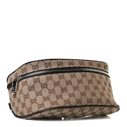 Gucci Monogram Dollar Calfskin Waist Pouch Beige Ebony Testa di Moro Marrone Scuro 4 of 11
