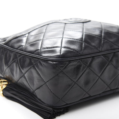 Chanel Lambskin Quilted CC Tassel Camera Case Black 6 of 10