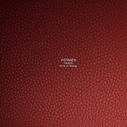 Hermes Taurillon Clemence Picotin Lock 22 MM Rouge Casaque 6 of 11