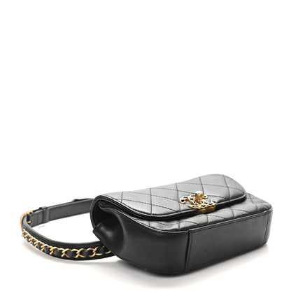 Chanel Lambskin Quilted Chain Infinity Waist Belt Bag Black 4 of 10