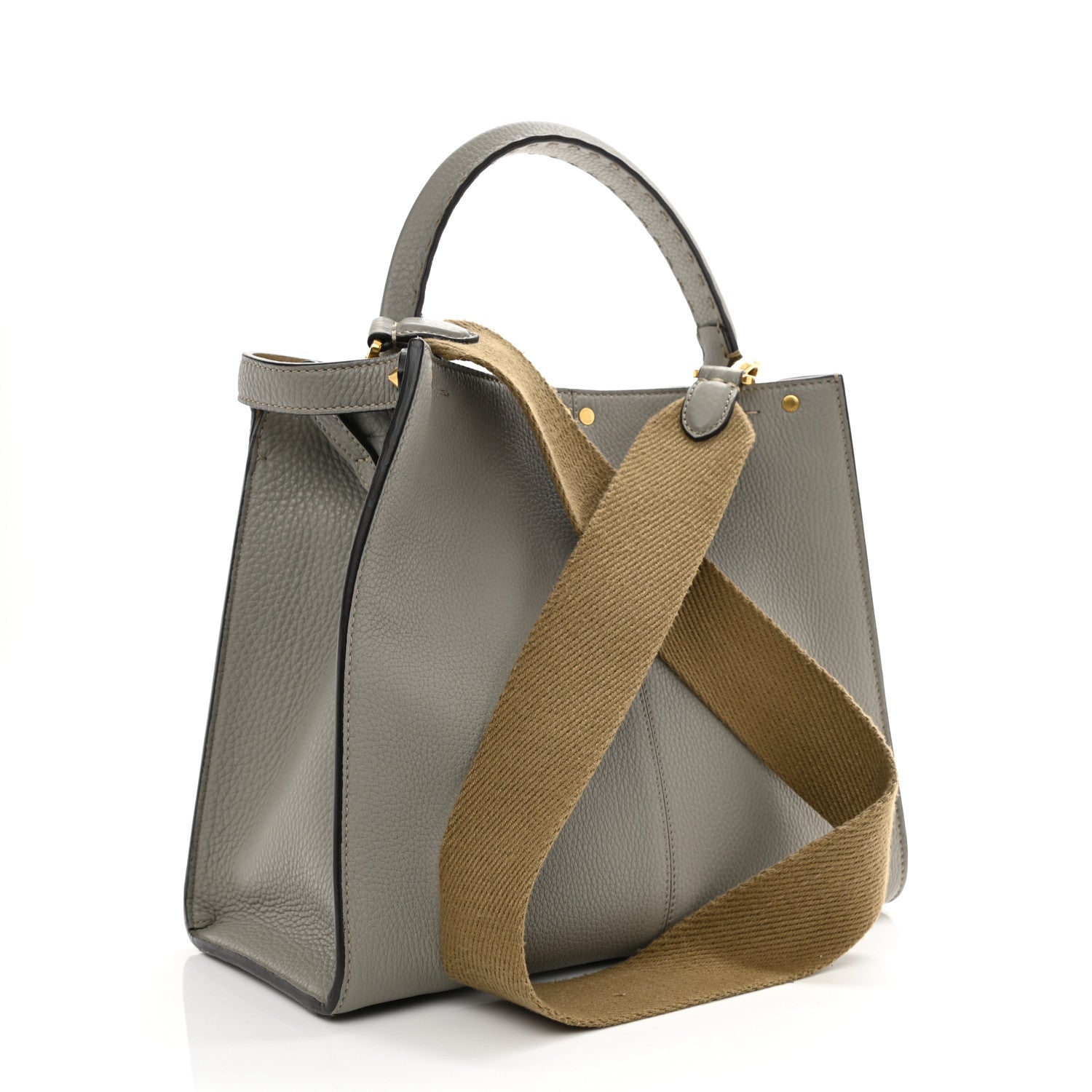 Fendi Cuoio Romano Selleria Medium Peekaboo X-Lite Tortora 2 of 8
