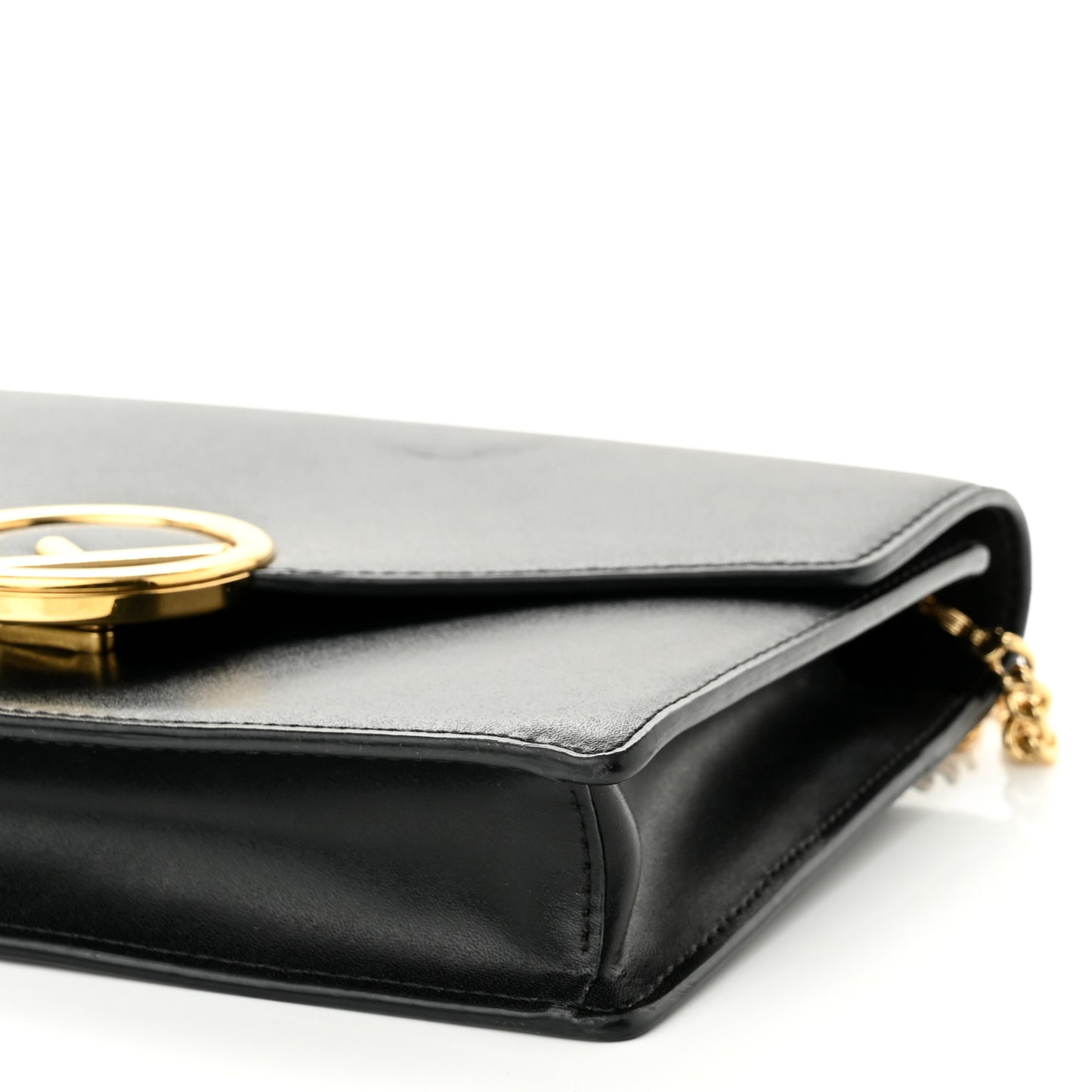 Vitello Liberty Lucido F is Fendi Medium Envelope Wallet on Chain Black