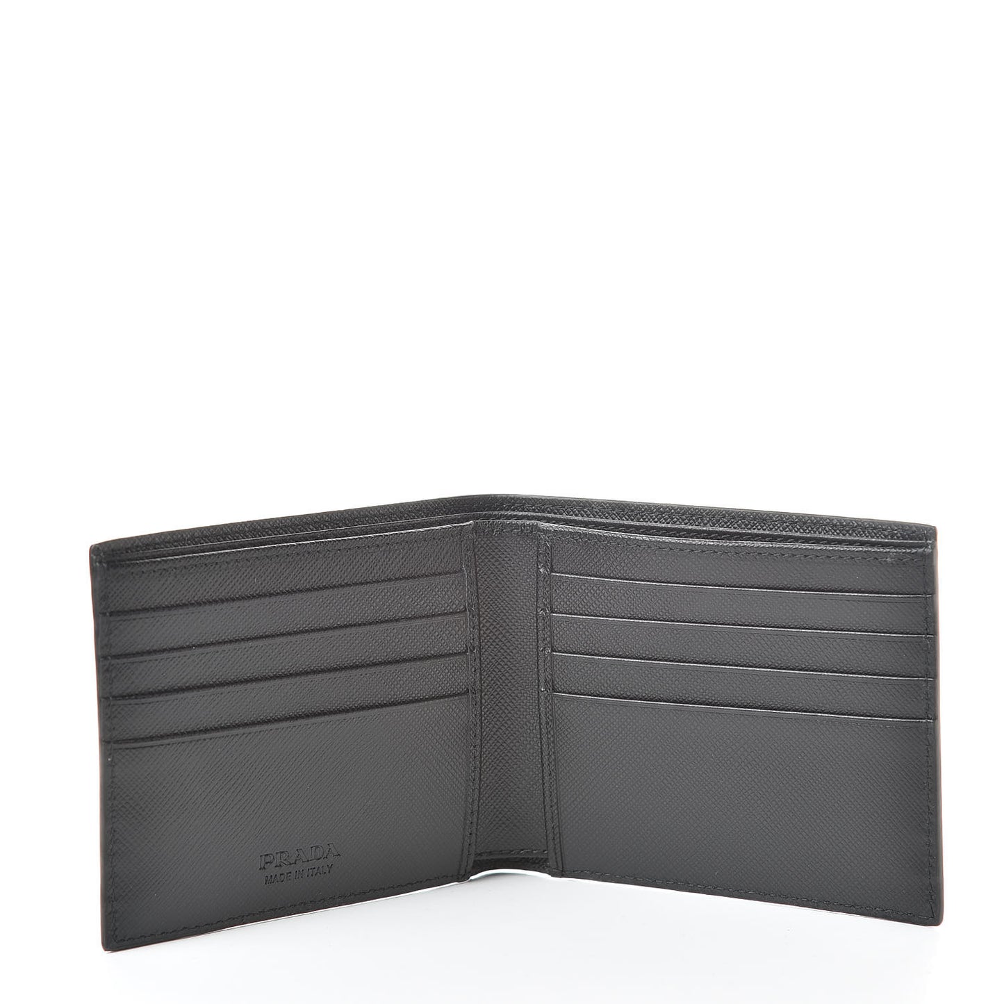 Saffiano Surf Colorblock Bi-Fold Wallet Black Talco Fuoco