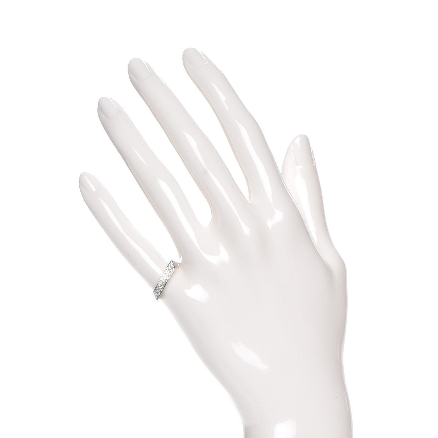 18K White Gold Diamond Frank Gehry Torque Ring 4.5