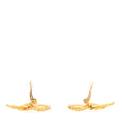Chanel Metal CC Logo Drop Clip On Earrings Gold 3 of 5