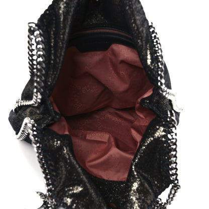 Stella McCartney Metallic Shaggy Deer Falabella Fold Over Tote Black 4 of 8