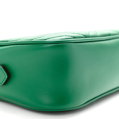 Gucci Calfskin Matelasse Small GG Marmont Chain Shoulder Bag Emerald Green 9 of 10