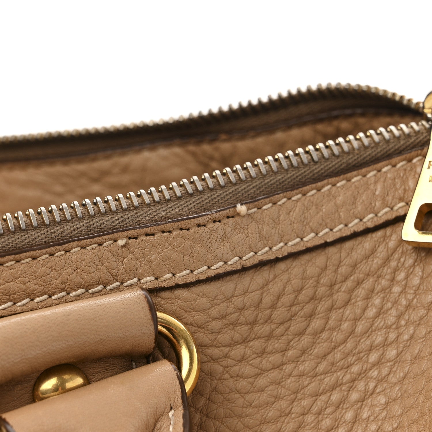 Prada Vitello Daino Shopping Satchel Caramel 12 of 20