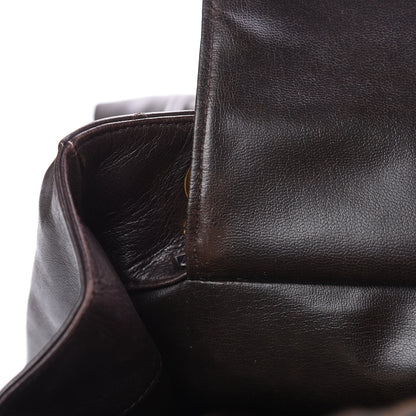 Chanel Lambskin Quilted Shopping Tote Dark Brown 14 of 15