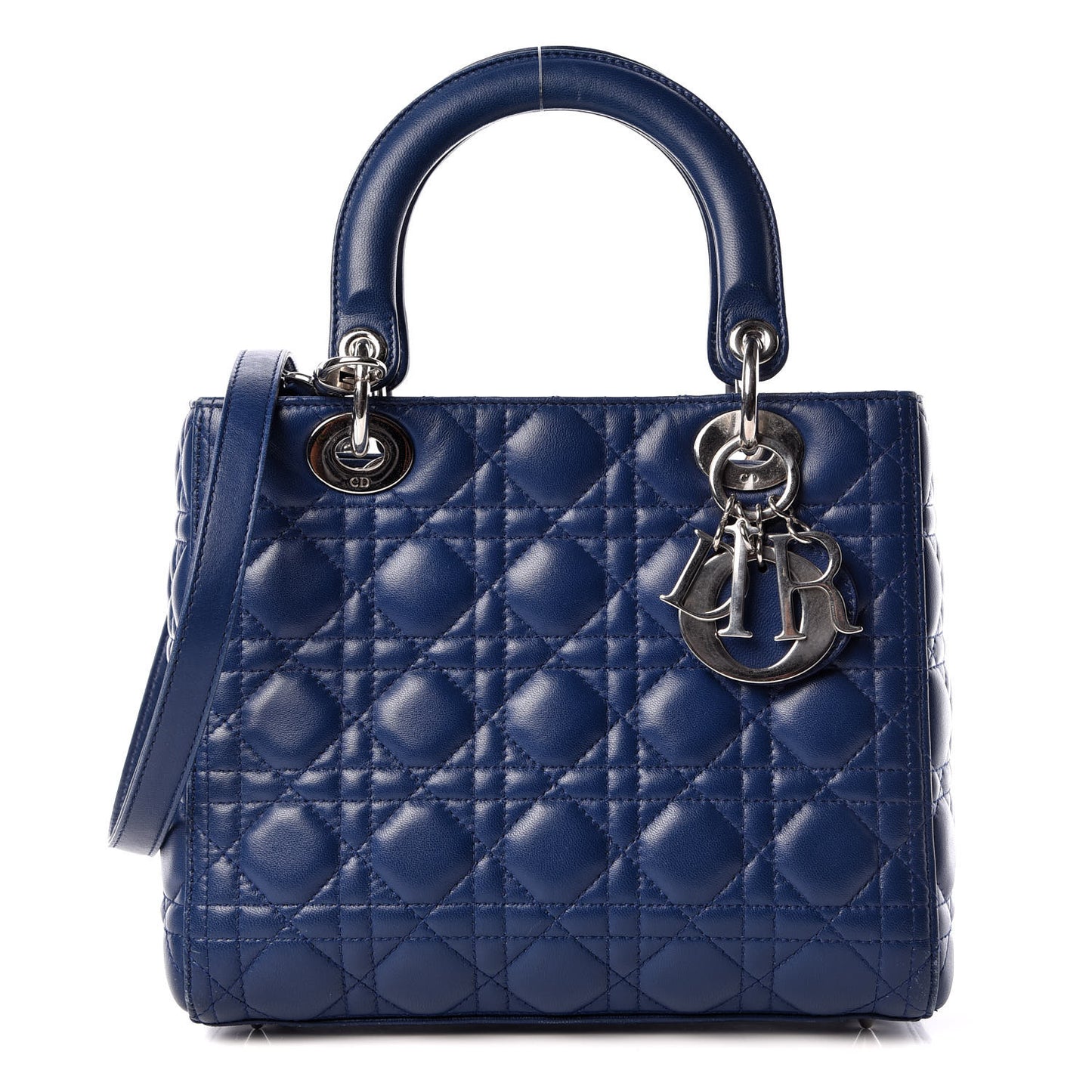Lambskin Cannage Medium Lady Dior Navy