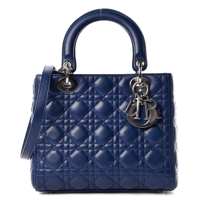 Christian Dior Lambskin Cannage Medium Lady Dior Navy 1 of 12