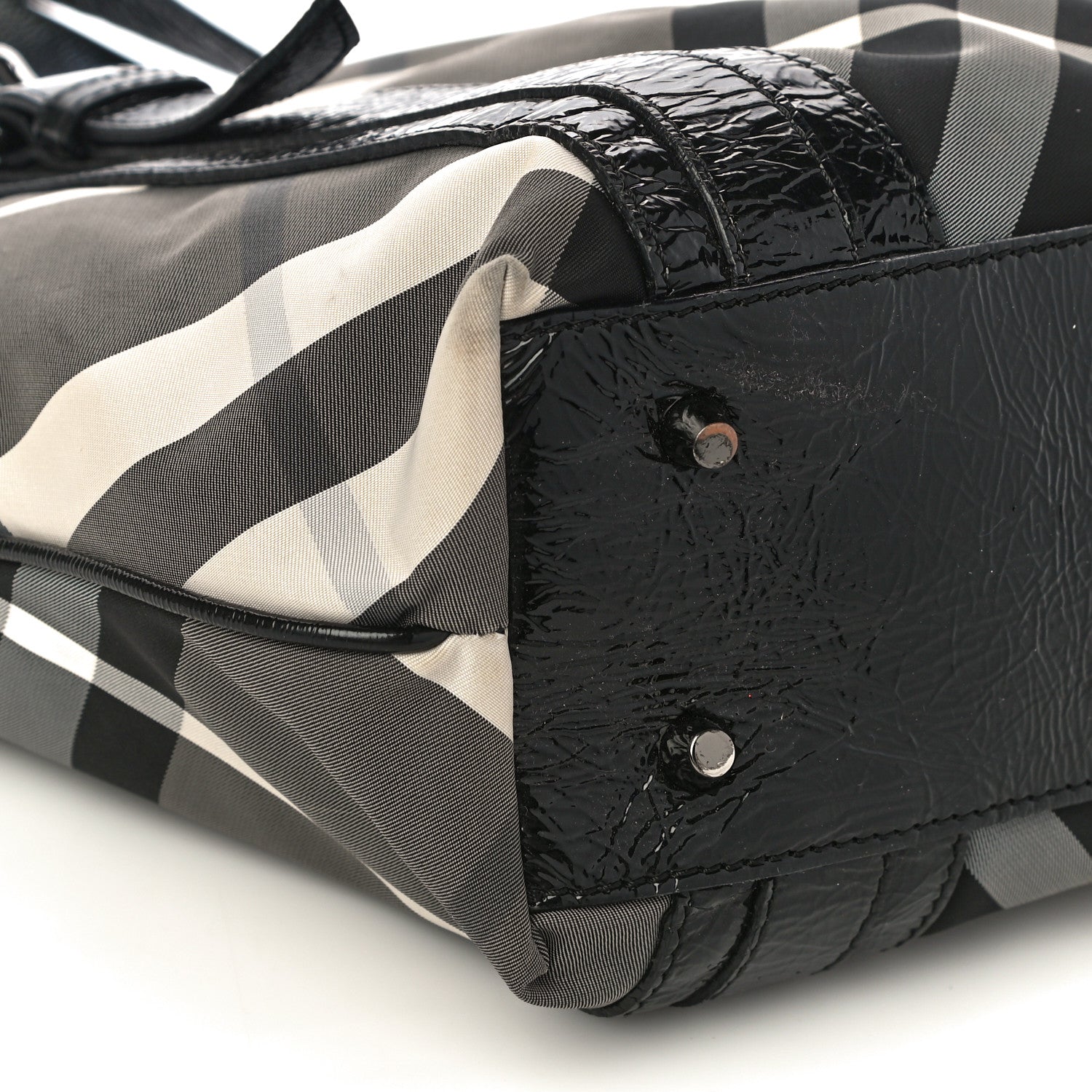 Burberry Nylon Beat Check Small Victoria Tote Black 8 of 11