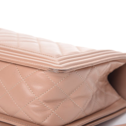 Chanel Calfskin Chevron Quilted New Medium Boy Flap Beige 12 of 14