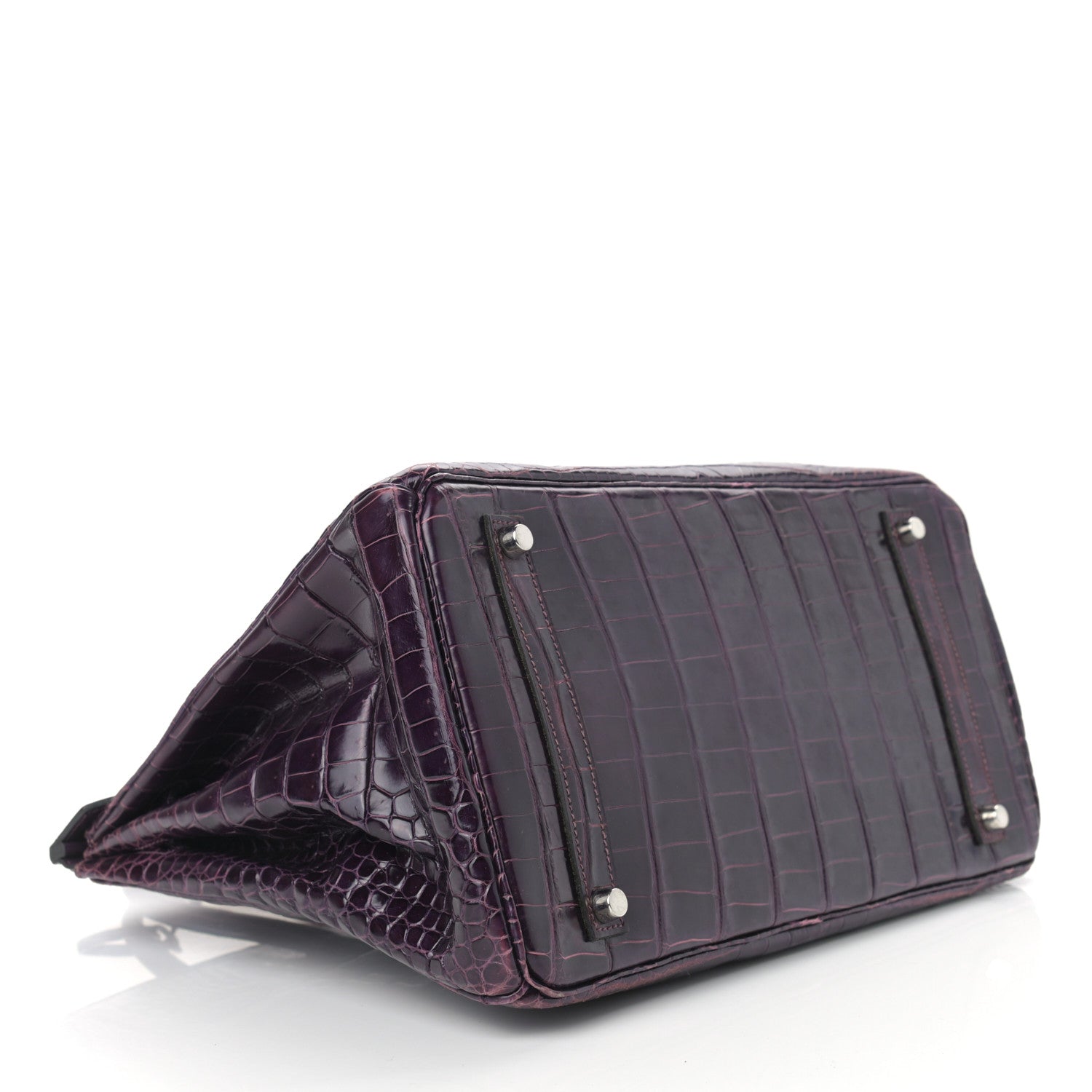 Hermes Shiny Porosus Crocodile Birkin 35 Cassis 4 of 15