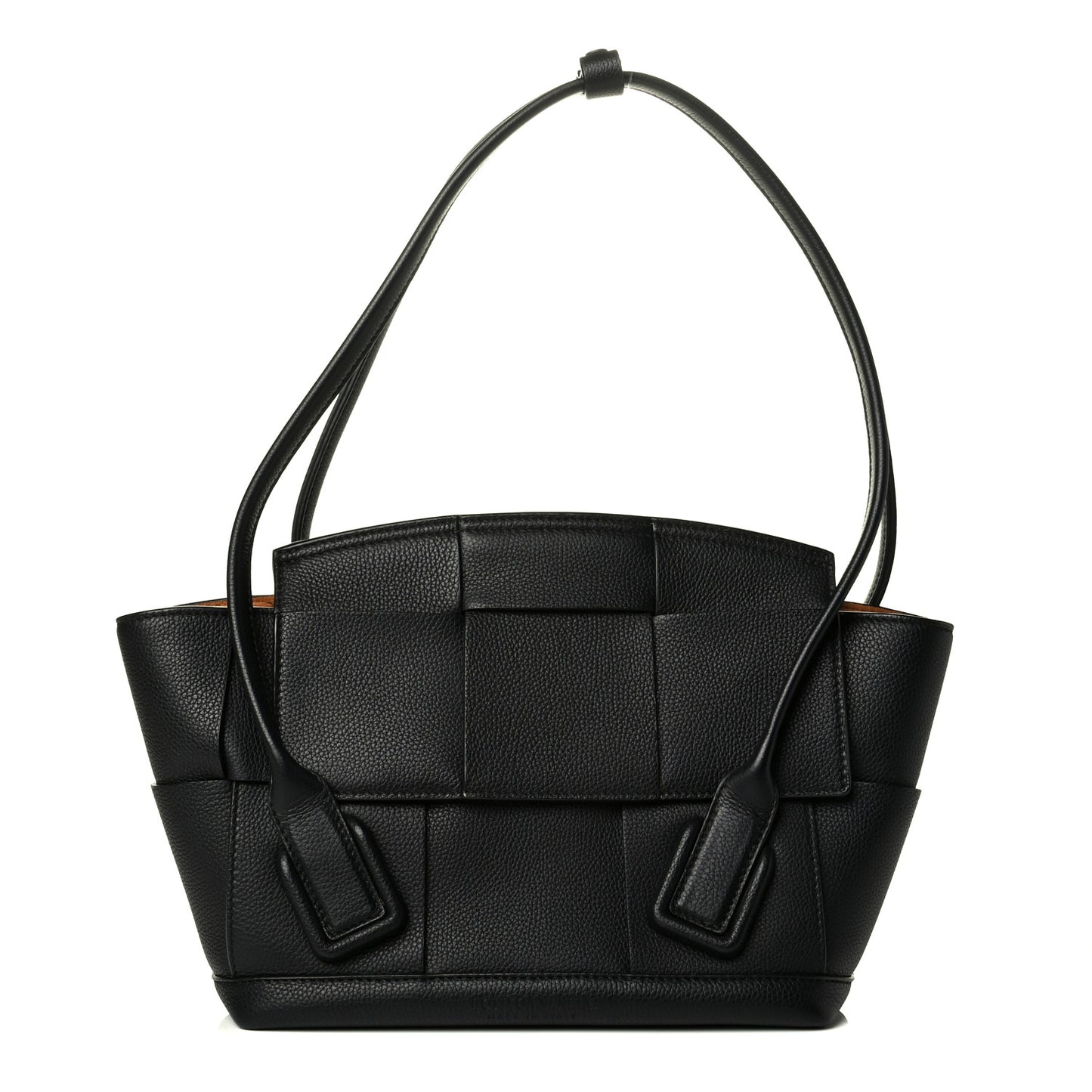 Grained Calfskin Maxi Intrecciato Small Arco Black