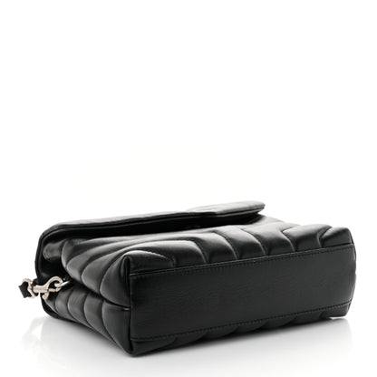 Saint Laurent Calfskin Y Quilted Monogram Toy Loulou Crossbody Bag Black 4 of 12