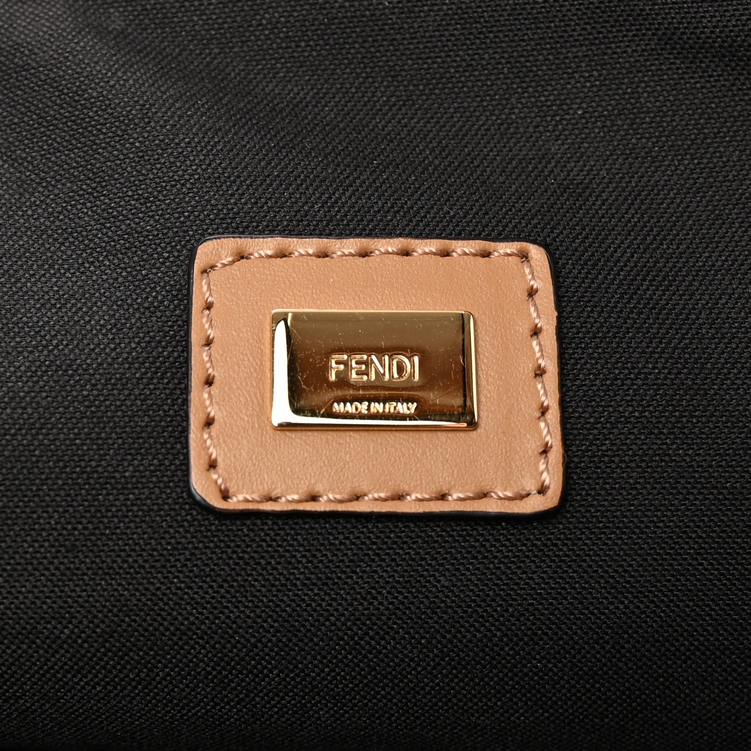 Fendi Vitello King Logo Embossed Large Flat Pouch Miele Scuro 6 of 8