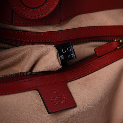 Gucci Calfskin Matelasse Medium GG Marmont Shoulder Tote Bag Hibiscus Red 8 of 14