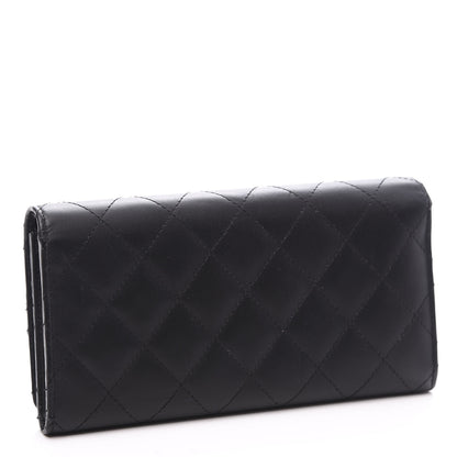 Chanel Calfskin Quilted Cambon Gusset Flap Wallet Black 2 of 11