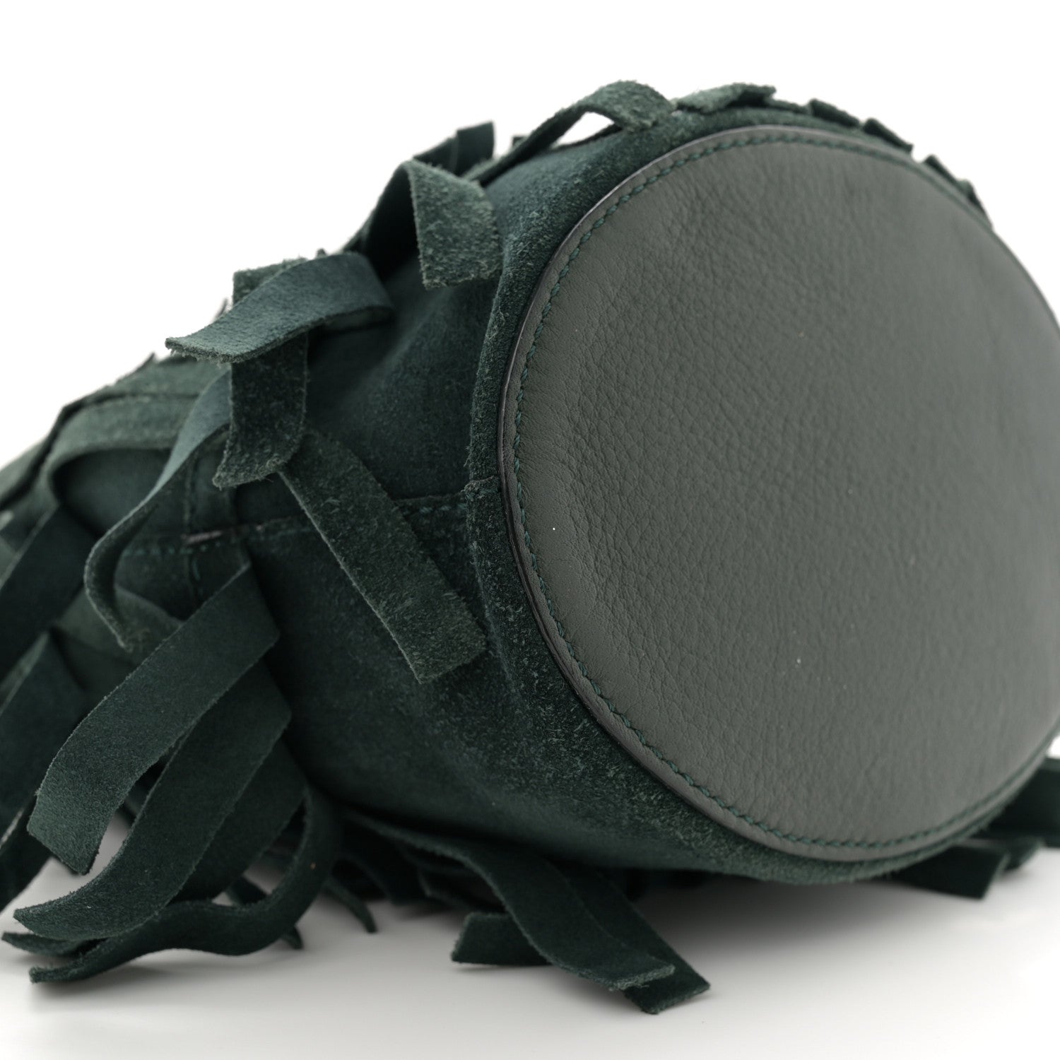 Burberry Suede Fringe Mini Bucket Bag Dark Forest Green 8 of 9