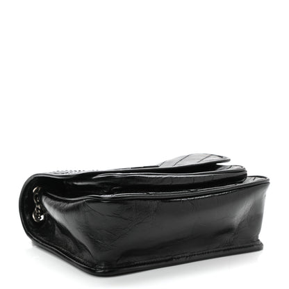 Saint Laurent Crinkled Lambskin Matelasse Monogram Baby Niki Chain Satchel Black 4 of 12