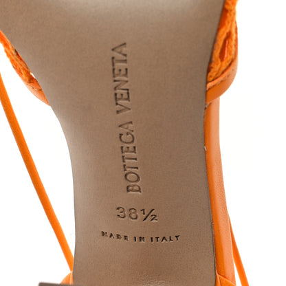 Bottega Veneta Mesh Nappa Stretch Ankle Tie Sandals 38.5 Tangerine 7 of 8