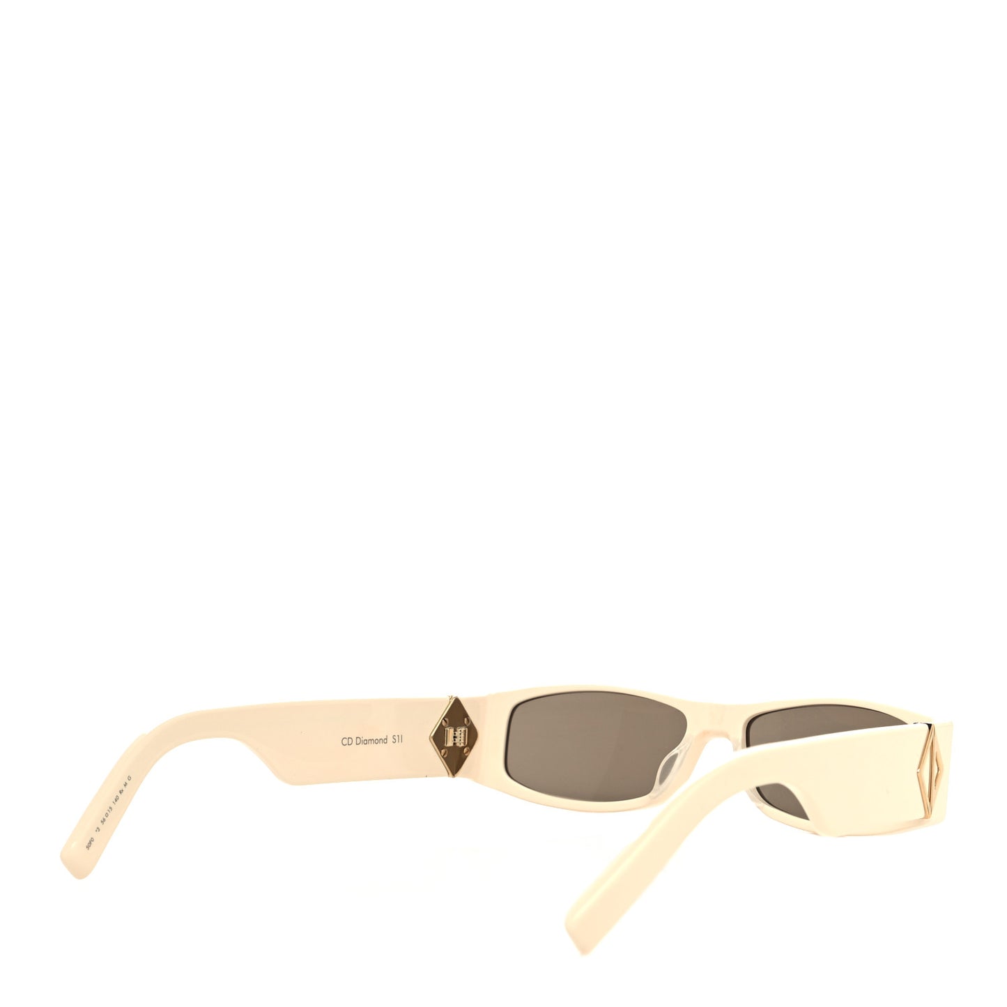 Acetate Rectangular CD Diamond S1I Sunglasses Ivory