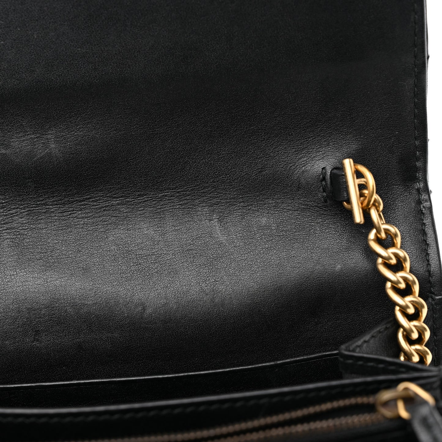 Calfskin Matelasse GG Marmont Chain Wallet Black