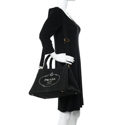 Prada Canapa Small Logo Tote Black 2 of 10
