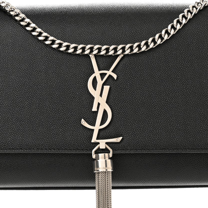 Saint Laurent Smooth Calfskin Medium Classic Monogram Kate Tassel Satchel Black 8 of 11