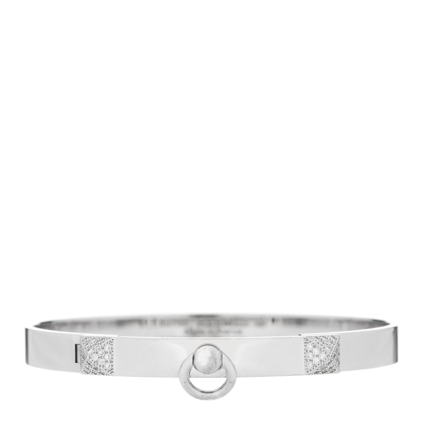 18K White Gold Diamond PM Collier De Chien Bracelet SH