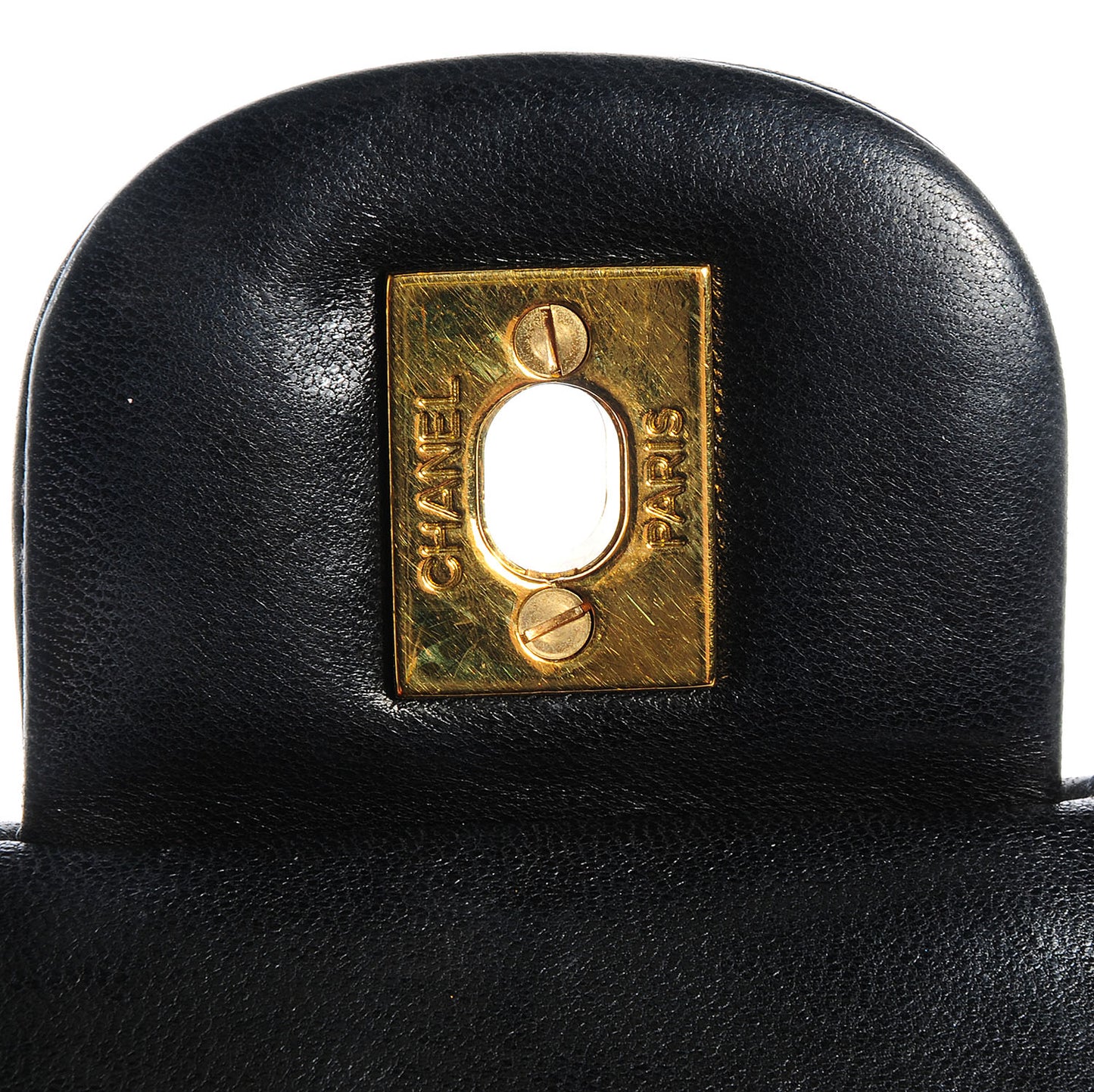 Lambskin Medium Double Flap Black