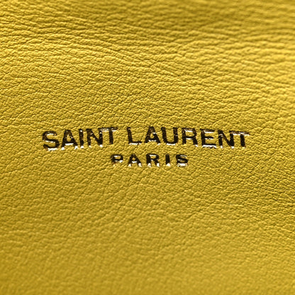 Saint Laurent Canvas Quilted Toy Loulou Puffer Monogram Chain Satchel Jaune Citron 6 of 7