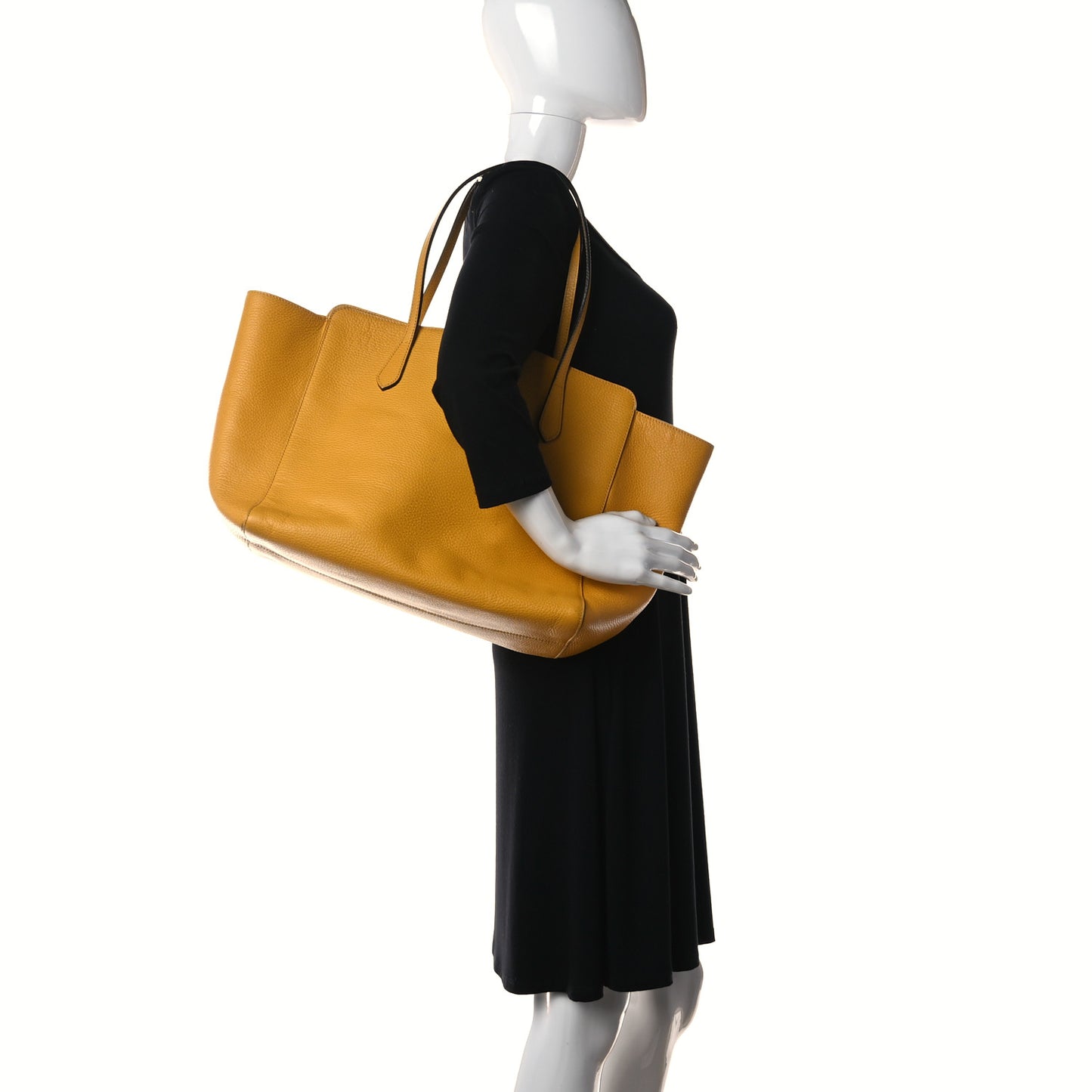 Dollar Calfskin Medium Swing Tote Yellow