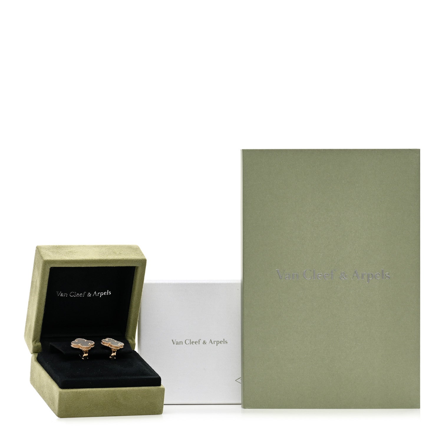 Van Cleef & Arpels 18K Yellow Gold Mother of Pearl Vintage Alhambra Earrings 5 of 5