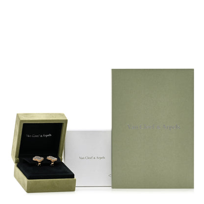 Van Cleef & Arpels 18K Yellow Gold Mother of Pearl Vintage Alhambra Earrings 5 of 5