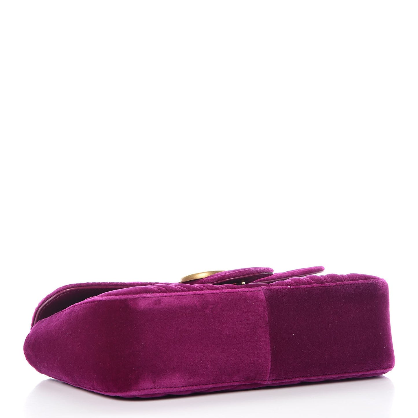 Velvet Matelasse Small GG Marmont Shoulder Bag Fuchsia Violet Cyclamen