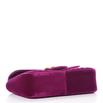 Gucci Velvet Matelasse Small GG Marmont Shoulder Bag Fuchsia Violet Cyclamen 4 of 7