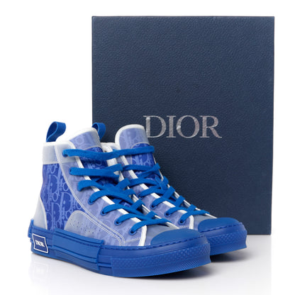 Christian Dior Technical Canvas Oblique Mens B23 High Top Sneakers 41 Blue 10 of 10