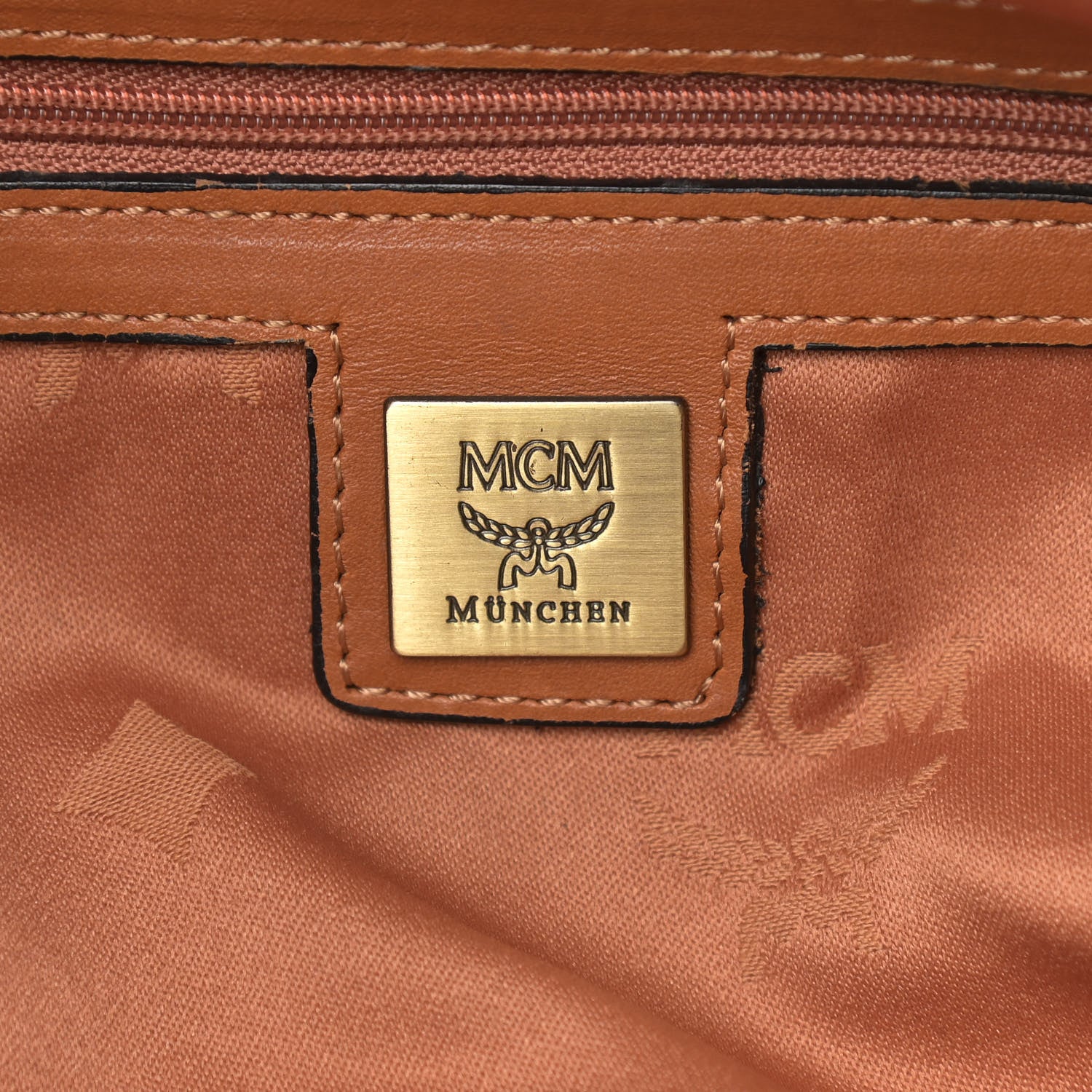 MCM Visetos Pocket Satchel Cognac 6 of 13