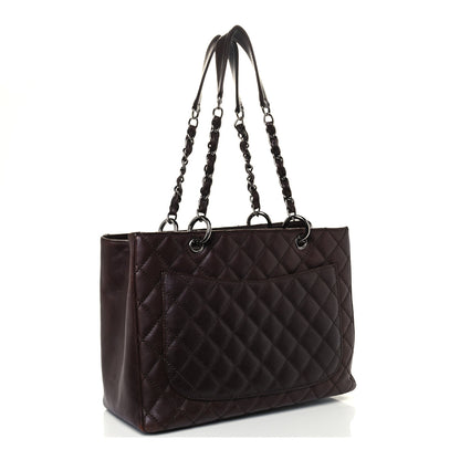 Chanel Calfskin Quilted Grand Shopping Tote GST Dark Brown 2 of 9