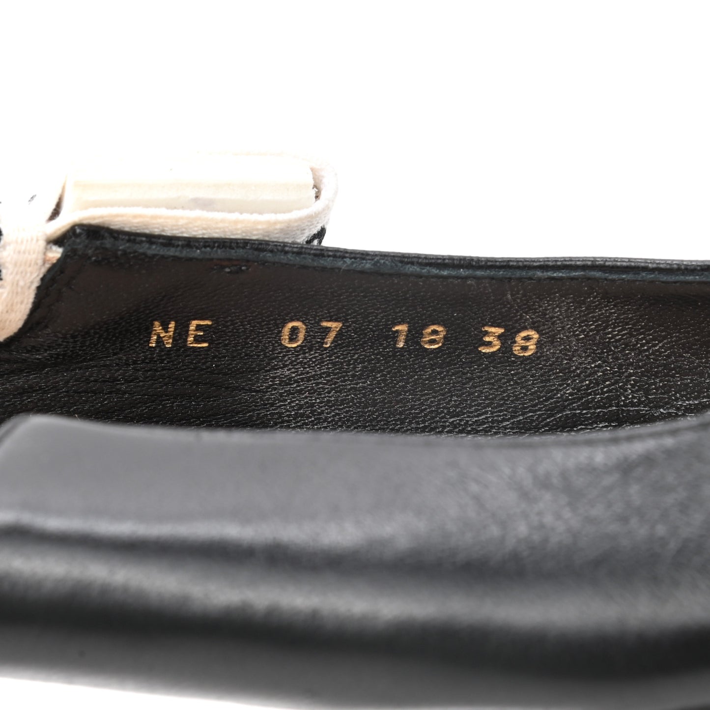 Lambskin Ribbon J'Adior Slingback Ballet Flats 38 Black