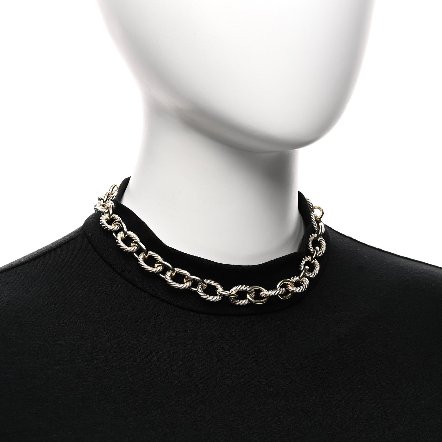 Sterling Silver 18K Yellow Gold 12mm Large Oval Link Necklace