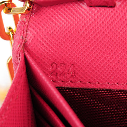 Prada Saffiano Tuc Chain Wallet Peonia 8 of 8