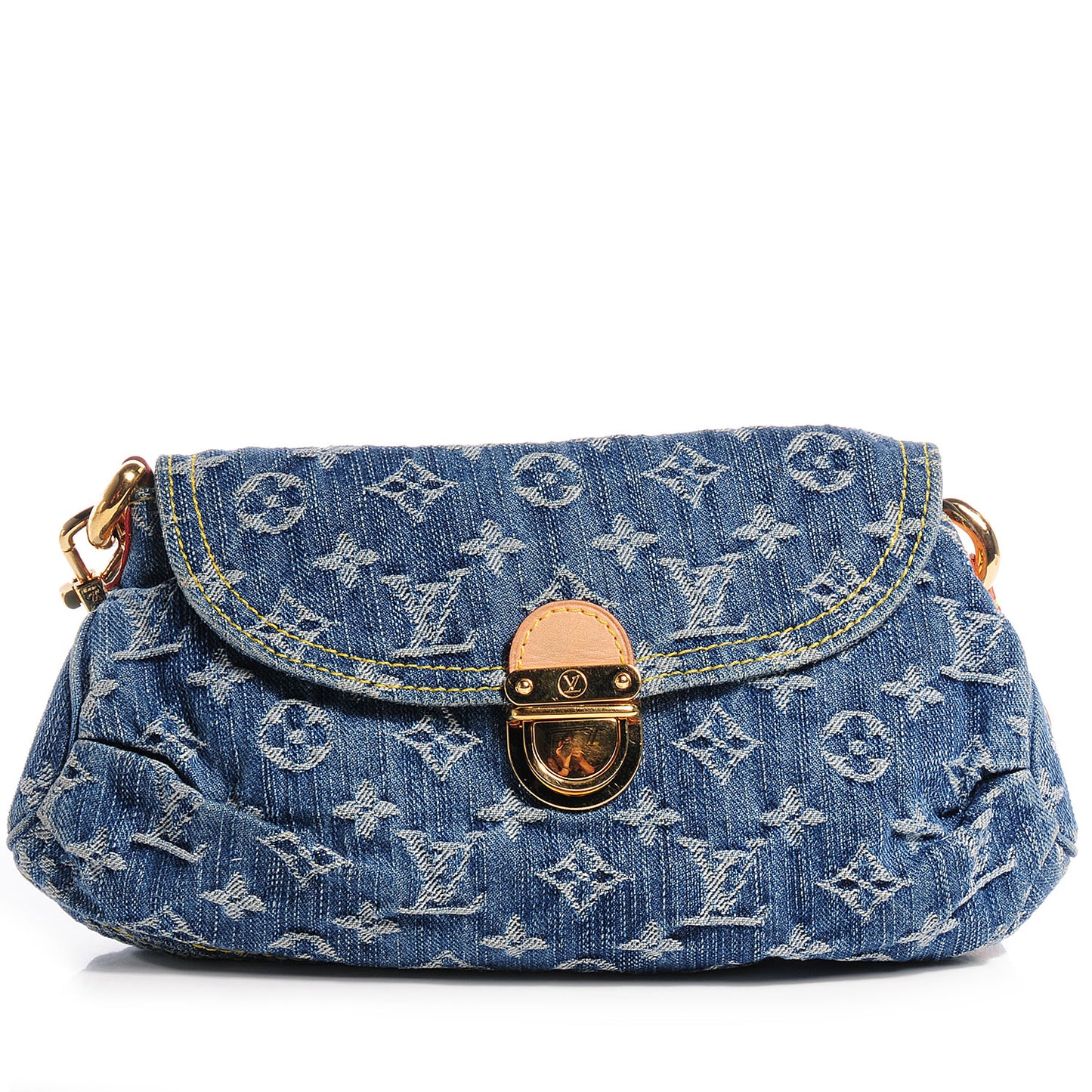 Monogram Denim Mini Pleaty Blue