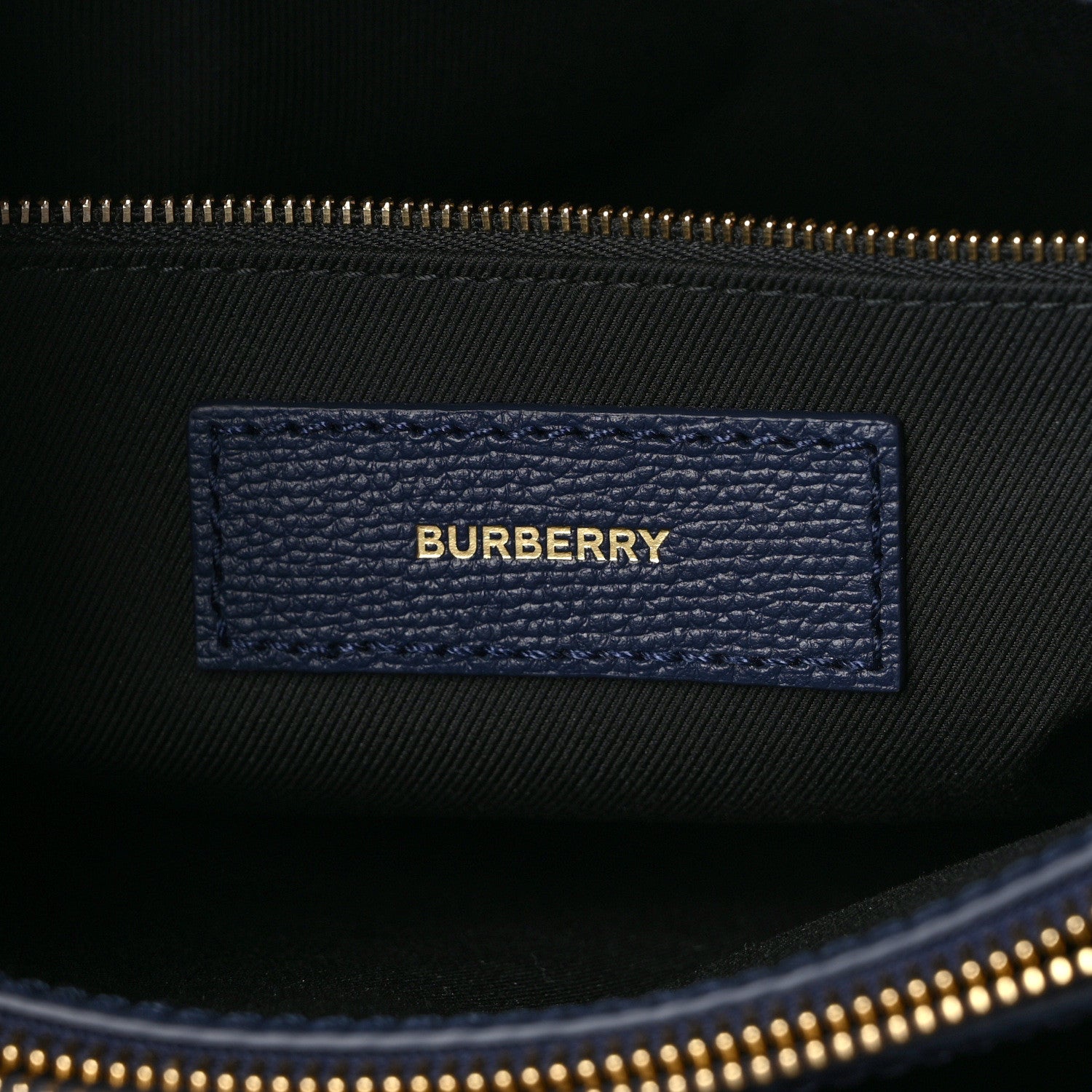 Burberry Grainy Calfskin House Check Small Banner Tote Regency Blue 6 of 10