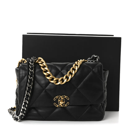 Chanel Lambskin Quilted Large Chanel 19 Flap Black 11 of 11