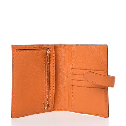 Hermes Chevre Mysore Bearn Compact Wallet Orange 5 of 14