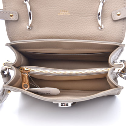 Chloe Shiny Grained Calfskin Small Aby Day Shoulder Bag Motty Grey 5 of 9